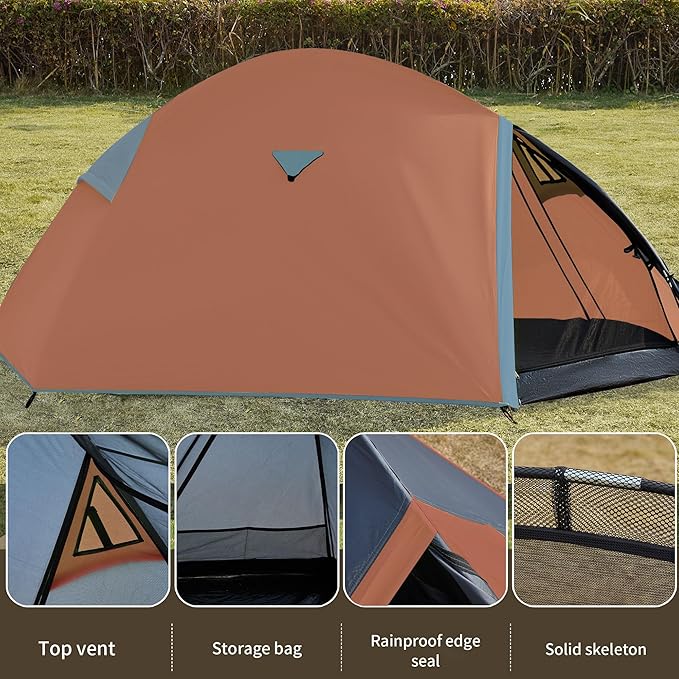 Backpacking Tents for Camping - Easy Set Up Tent, Waterproof, Light Weight Tent for One or Two Person Hiking Travling