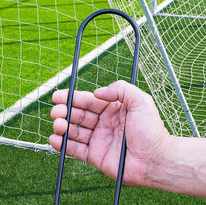 Heavy Duty Trampoline Stakes Anchors High Wind U Type Sharped Ends Safety Ground Anchors Galvanized Steel 11.8 inch for Soccer Goals,Tents and Garden Decorations