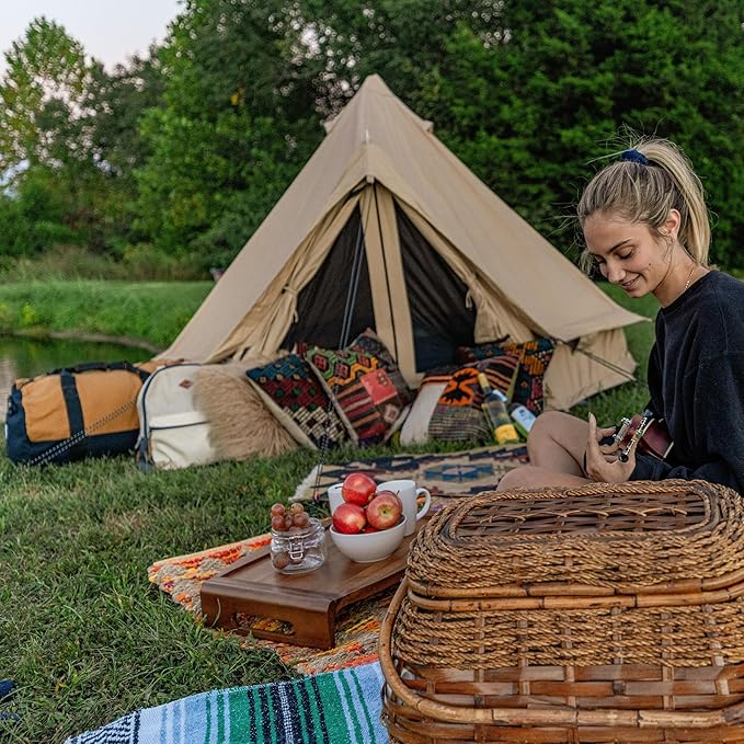 WHITEDUCK Regatta Canvas Bell Tent - w/StoveJack, Waterproof, 4 Season Luxury Camping and Glamping Yurt Tent Outdoor