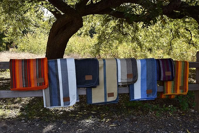 QISU Alpaca Wool Blanket Throw | Large, Beautiful, Warm, Variegated | 85 x 65 inches | Ultra-Soft, Hypoallergenic and Breathable | Non-Itchy or Scratchy Fabric (White Blue Variegated)