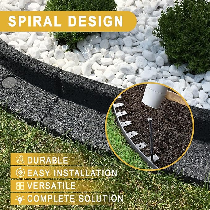 80 Pack 8 Inch Plastic Landscape Edging Anchoring Stakes Garden Lawn Yard Spikes Landscaping Stakes for Paver Edging, Weed Barrier, Tent, Artificial Turf