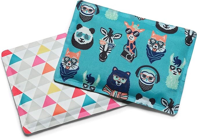 Cool Coolers by Fit & Fresh 2 Pack Soft Ice, Flexible Stretch Nylon Reusable Ice Packs for Lunch Boxes & Coolers, Multi-Colored
