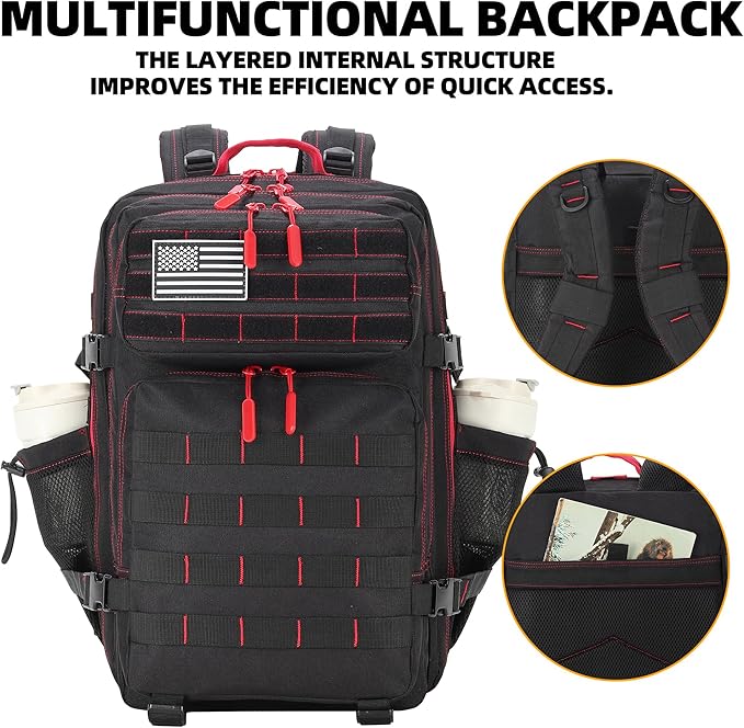 45L Military Tactical Backpacks 3 Days Assault Pack Bag Fitness Rucksack Bug Out Bag Hiking Treeking