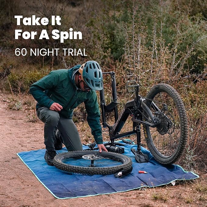 Rumpl Everywhere Mat, Waterproof Picnic Blanket and Ground Mat for Camping, Hiking, and Picnicking, 52x75 Inches, Ocean Fade