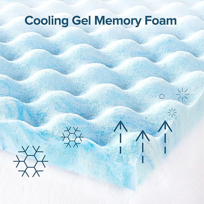 ZINUS 1.5 Inch Swirl Gel Cooling Memory Foam Mattress Topper, Cooling Airflow Design, CertiPUR-US Certified, Full