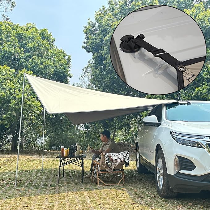 Car Awning Camping SUV Sun Shelter Waterproof Universal Tent Canopy Anti-UV for Van Campervan Caravan Truck Vehicle