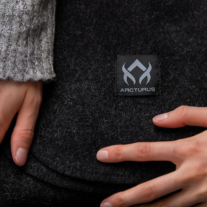 Arcturus Tahoe Wool Bed Blanket | Soft, Breathable Wool Blanket for Year-Round Comfort - Queen Size (90"x 96") | Thick & Washable (Charcoal Gray)