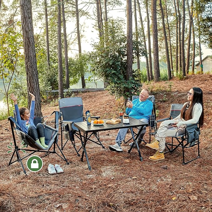 TIMBER RIDGE Hammock Camping Chair, Oversized Swinging Chair with Adjustable Back and Seat Height, Portable Folding Rocking Camping Chair for Outdoor Lawn, Backyard and Patio, Supports 400lbs