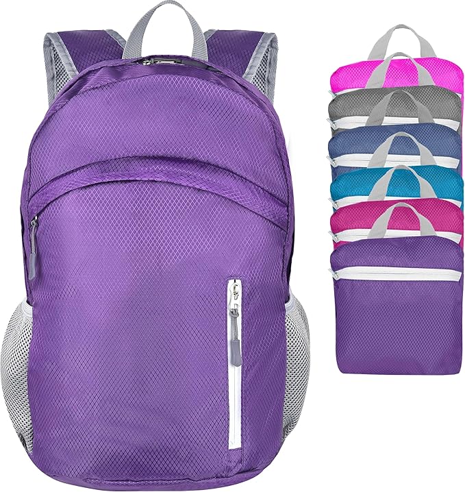 Waterproof Foldable Backpack Dry Storage Lightweight Daypack 35L Outdoor Backpack for Beach Men Women Purple
