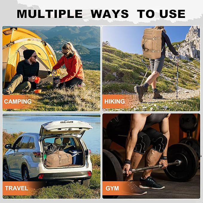 Gym Bag Duffle Bags Backpack Travel Duffle Bag with Weekend Overnight Bag for Outdoor Tactical Sports Travel Camping Hunting