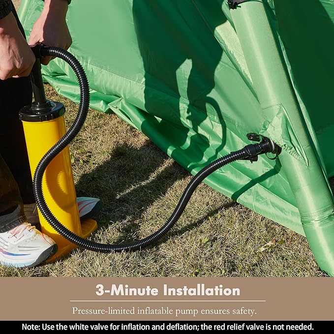 YOLENY 2/4/6 Person Inflatable Tents for Camping, Quick Setup in 2 Minutes with Hand Pump, Oxford Blow Up Tent with Skylight & Canopy, Spacious Cabin Tent for Family Camping & Hiking