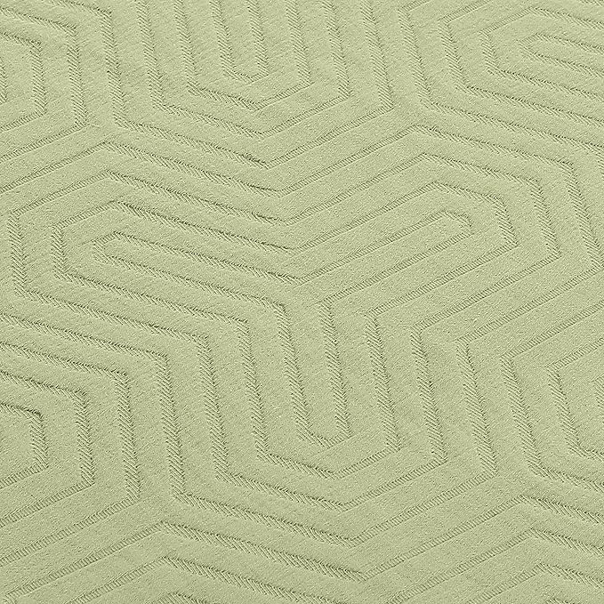 Threadmill Luxury Cotton Blankets for Twin Size Bed | All-Season 100% Cotton Twin Blanket for Bed | Aster Jacquard Lightweight, Soft & Cozy Coverlet, 350GSM, 68x90 inches | Sage Green