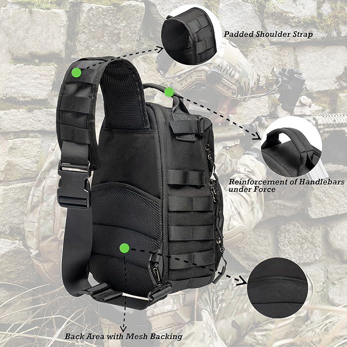 NICGID Tactical Military Backpack Daypack Molle Army Assault Pack Bug Out Bag Travel Fishing Hiking Trekking Rucksack