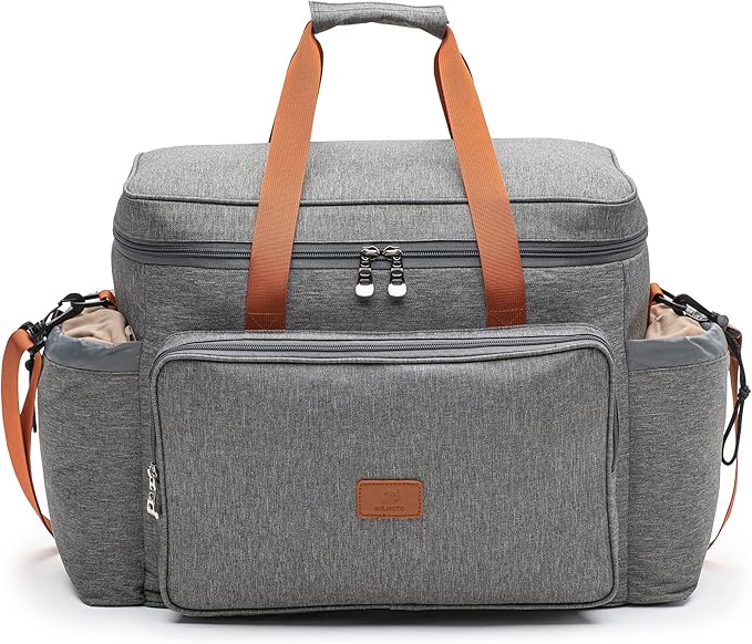 Extra Large Cooler Bag with Hard Board Bottom. Heavy Duty 900D Fabric, Thick Insulation, Heat Sealed Liner, Many Pockets, Smooth Zipper, Removable Straps.