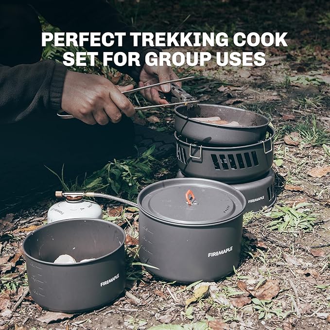 Fire Maple Versatile Outdoor Cooking Set Gas Stove Aluminum, Compact & Durable Camping Cookware Kit