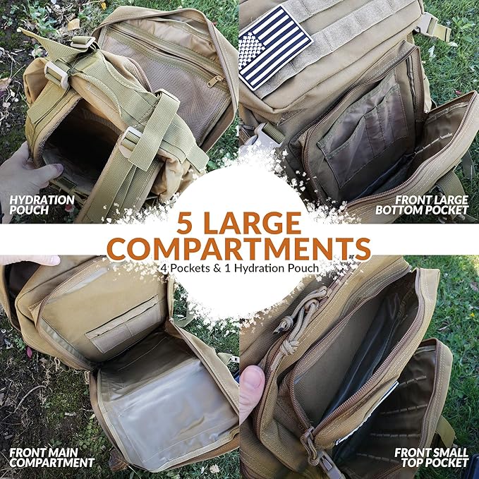 50L Expeditionary Tactical Backpack - Large Molle Bag