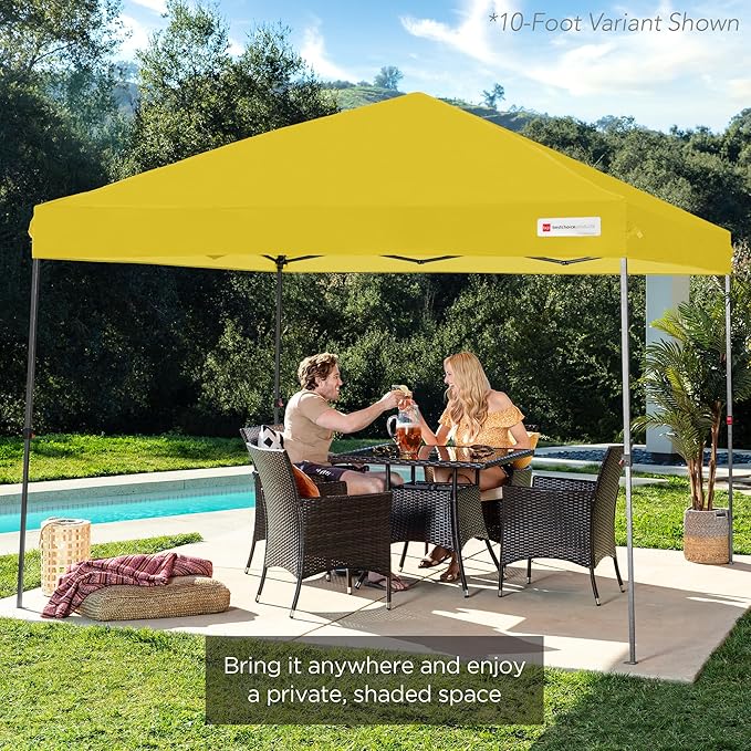 Best Choice Products 8x8ft Pop Up Canopy Tent, Outdoor Shade, 1 Person 1 Minute Set Up, Carry Case, 4 Weight Bags - Yellow
