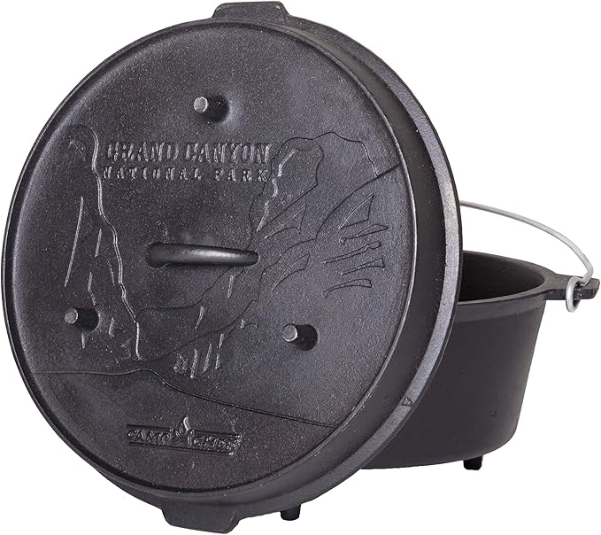 Camp Chef 14-inch Cast Iron Dutch Oven, Lid, and Lid Lifter ,Black/Cast Iron