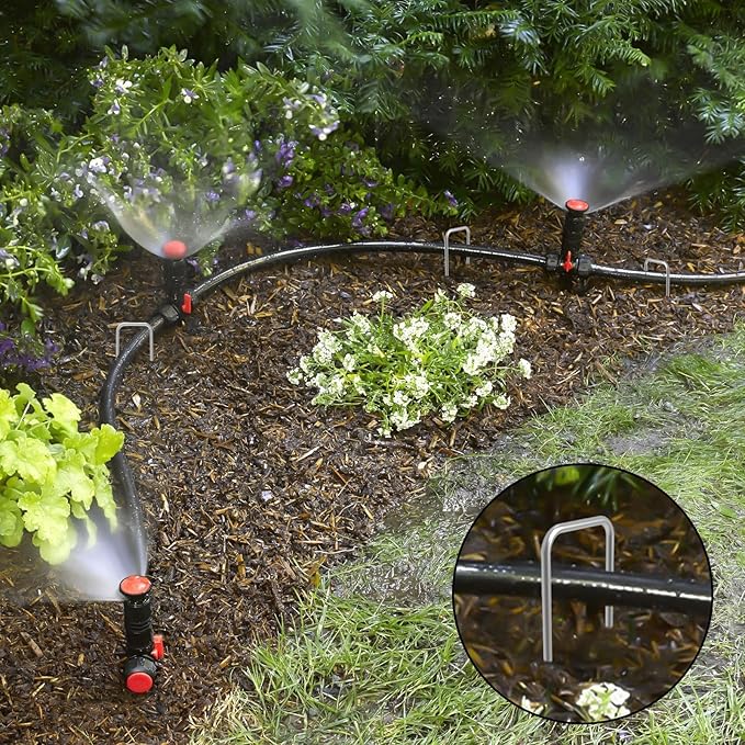 AAGUT 100 Pack 6 Inch Landscape Staples 11 Gauge Garden Staples, Galvanized Heavy Duty U-Shaped Sod Pins,Yard Ground Lawn Fence Stakes for Weed Barrier Fabric Irrigation Tubing