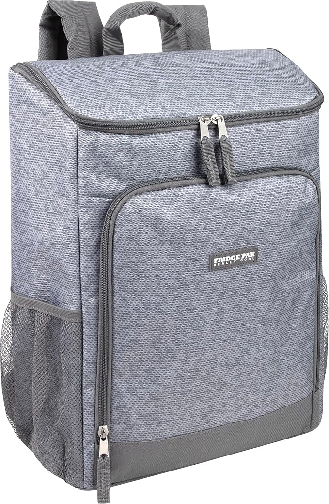 Insulated Cooler Backpack Food Delivery Bag with Drink Cup Holders, Pocket | Soft Sided Backpack Cooler Insulated Leak Proof 30 Can Travel Cooler Bag for Groceries, Camping, Beach