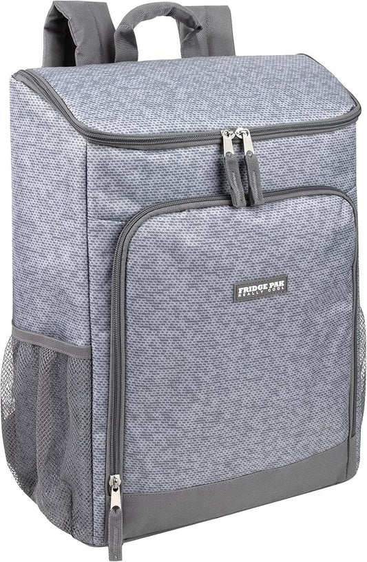 Insulated Cooler Backpack Food Delivery Bag with Drink Cup Holders, Pocket | Soft Sided Backpack Cooler Insulated Leak Proof 30 Can Travel Cooler Bag for Groceries, Camping, Beach