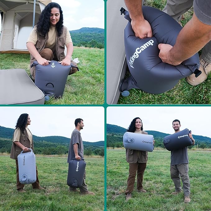 KingCamp Air Pump Sack, Roll Top Compression Pump Bag Ultralight Pump Sack Multi-Use Waterproof Outdoor Dry Bag Storage Bag for Inflation Sleeping Pad, Mattress & Camping Mat