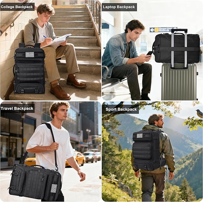 40L Travel Backpack Mens TSA Approved Carry-on Durable Large Weekender Backpack Fits 17.3 Inch Laptop YKK-Zipper AER Travel Pack with USB Charging Port Shoes Compartment