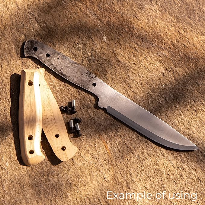 BPSKNIVES Blank Adventurer - Full-Tang Blank Knife for Knifemaking- Carbon Steel 1066 Blade - Scandinavian Scandi Grind Knife Blank - DIY Knives Making Blades