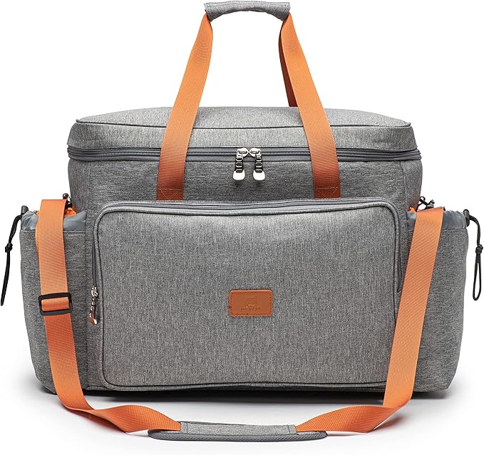 Extra Large Cooler Bag with Hard Board Bottom. Heavy Duty 900D Fabric, Thick Insulation, Heat Sealed Liner, Many Pockets, Smooth Zipper, Removable Straps.