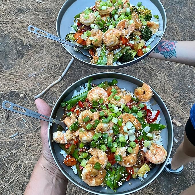 SILVERANT Titanium Trek Plate - Ultralight, Durable Camping Dish Pan Plate - Outdoor Kitchen Essential for Backpacking & Camping - 900ml