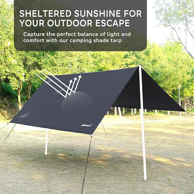 Clostnature Waterproof Camping Tarp for Tent - Ultralight Hammock Rain Fly for Backpacking, Heavy Duty Camping Hiking Awning Lightweight Rain Tarp Tent Shelter Camping Gear Must Haves