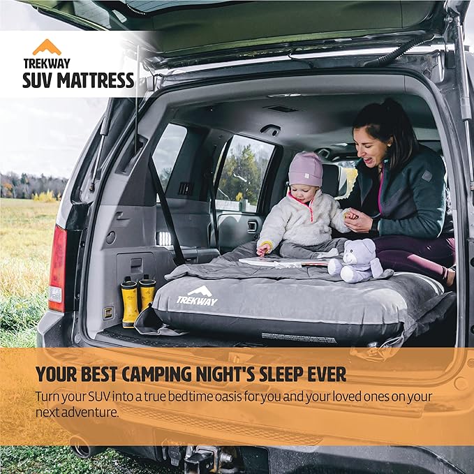 Offroading Gear SUV/Van Inflatable Air Mattress w/Side Chambers - Car Camping Bed - for 4Runner, Outback, Forester, Cherokee, RAV4, Blow Up Inflatable. from Trekway