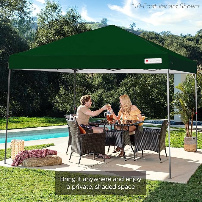 Best Choice Products 12x12ft Pop Up Canopy Tent, Outdoor Shade, 1 Person 1 Minute Set Up, Carry Case, 4 Weight Bags - Forest Green