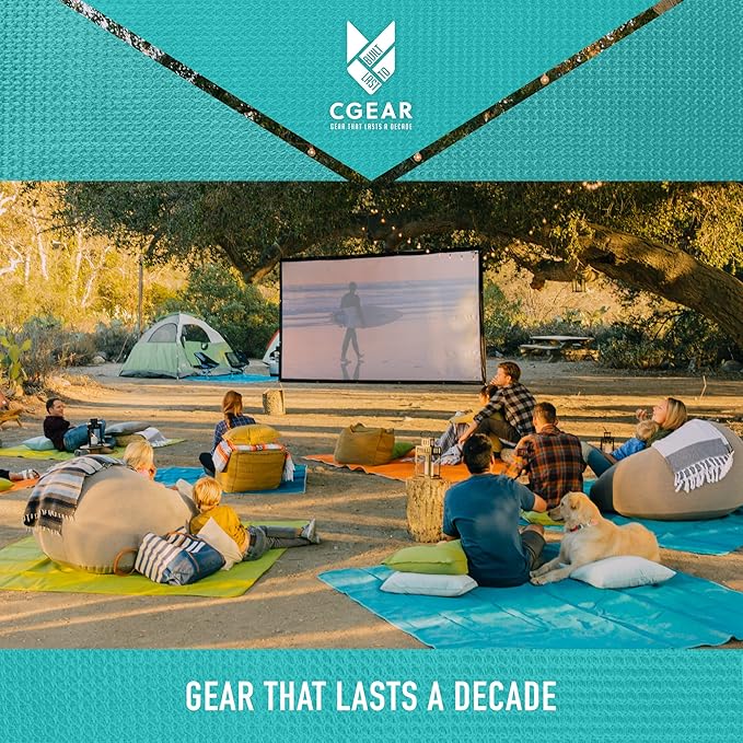 CGEAR Original Sand-Free Outdoor Rug Camping Mat - Water-Resistant & Anti-Fade Material - Military-Grade - Reversible Design - Area Rug for Beach, RV, & Picnics - Travel Bag