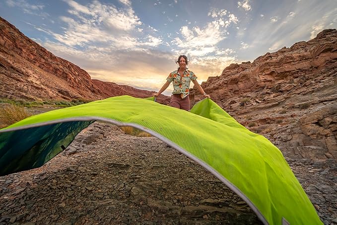 CGEAR Original Sand-Free Outdoor Rug Camping Mat - Water-Resistant & Anti-Fade Material - Military-Grade - Reversible Design - Area Rug for Beach, RV, & Picnics - Travel Bag