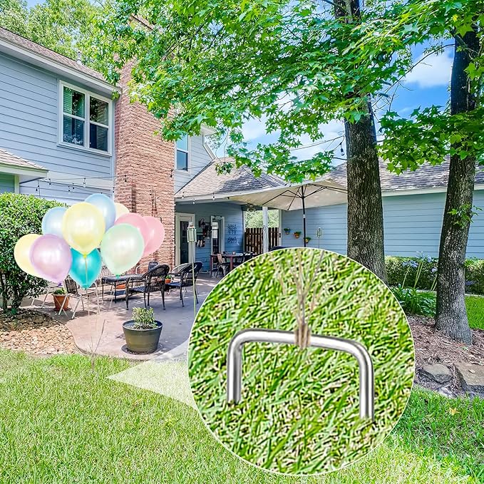 Landscape Staples 6 inch 100 Pack Galvanized Garden Stakes,12 Gauge Heavy Duty Garden Pins for Fences, Lawns, Weed Barriers and Landscape Fabrics, Irrigation Hose,Yard Lawn, Landscape Fabric.