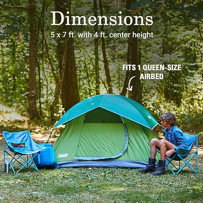 Coleman Sundome Camping Tent with Rainfly, 2/3/4/6 Person Tent Sets Up in 10 Mins, Weatherproof Shelter for Camping, Festivals, Backyard, Sleepovers, & More