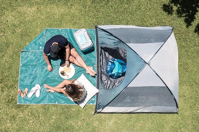 CGEAR Original Sand-Free Outdoor Rug Camping Mat - Water-Resistant & Anti-Fade Material - Military-Grade - Reversible Design - Area Rug for Beach, RV, & Picnics - Travel Bag