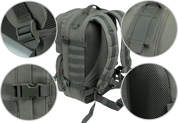 Tactical Backpack Military Survival Pack EDC Daypack Bag MOLLE for Camping Hiking Hunting Bugout Travel 25L