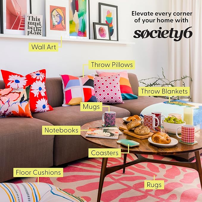 Society6 Throw Pillows with Pillow Insert - Home Decor by Burcu Korkmazyurek - Decorative Accent Pillows for Couch or Bed, 16” x 16”, Hera and Zeus Garden