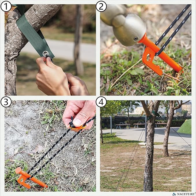 Tree Stake Kit – Heavy Duty Tree Stakes and Supports for Leaning Trees – Metal Stake for Straightening Kit with 3 Set Tree Stakes, for Staking and 13.12 Feet Tree Rope