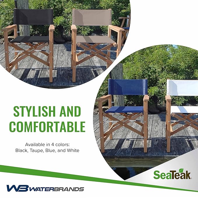 SeaTeak Director's Chair | with DURASLING Fabric Seat Cover | Foldable Director’s Chair