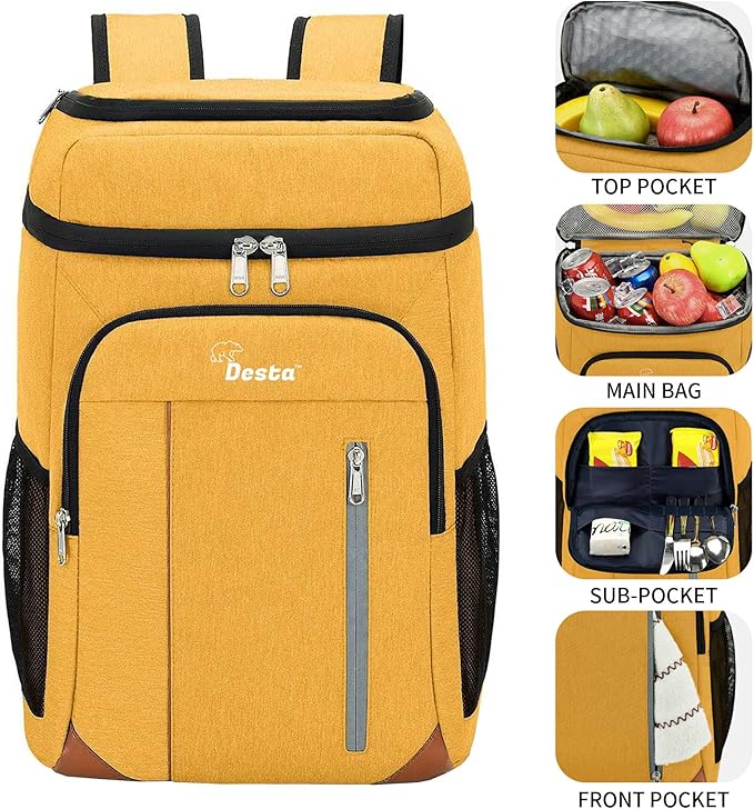 Desta™ 22L | Lightweight Insulated Backpack Cooler | Easy to Carry | Adjustable Shoulder Straps | Large Capacity | Hiking Backpack Men | Lunch Pack | Picnic | Made from 5mm Eco-Friendly EPE Foam