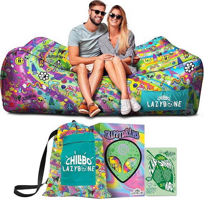 Chillbo Lazybone Inflatable Couch - Ultimate Inflatable Lounger for Maximum Chill - The Perfect Blow Up Couch for Music Festivals Or Inflatable Lounger for Camping