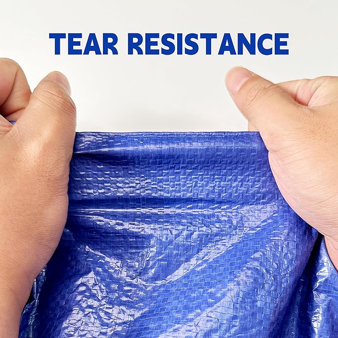 Tarp 20x20 ft 100% Waterproof Uv Resistant High Durability Multipurpose 5mil Blue Tarp for Covering Courtyards, Cars, Camping, Gardens, Pet Nests -by MVPNET