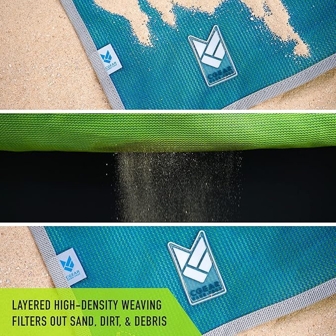 CGEAR Original Sand-Free Outdoor Rug Camping Mat - Water-Resistant & Anti-Fade Material - Military-Grade - Reversible Design - Area Rug for Beach, RV, & Picnics - Travel Bag