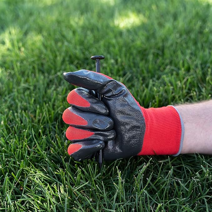 Mighty-Spikes™ Garden Stakes 100-Pack Black – 6" Super Strong, Rust & Break Resistant – Made in USA, Patented Design for Landscaping, Turf, Tarps, Tents & Camping – Reusable & Eco-Friendly