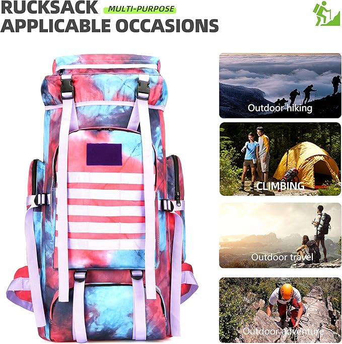 King'sGuard 70L Camping Hiking Backpack for Men Women Large Military Tactical Backpack Molle Rucksack Backpack for Outdoor