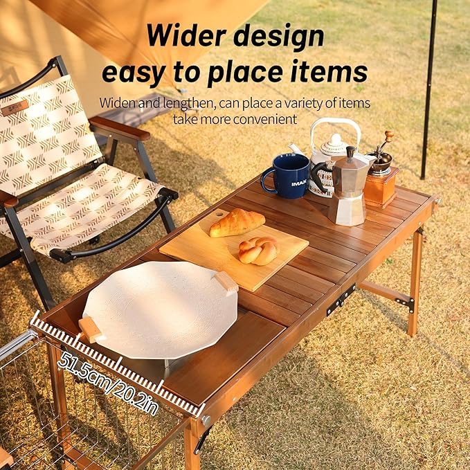Camping Kitchen Table, Large Outdoor Camping Kitchen Station with Burner Single Portable Folding Cooking Tables Storage Organizer for Picnic BBQ Beach (L Shape Camping Kitchen with Burner)