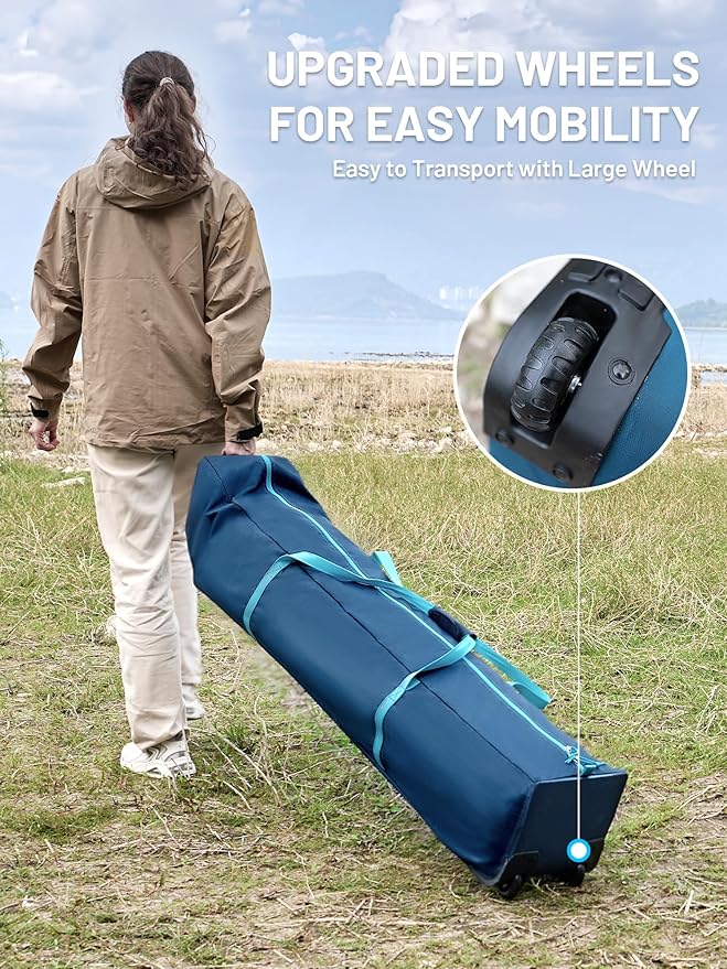 TIMBER RIDGE 4/6/8 Person Instant Pop Up Cabin Tent, Easy 60 Second Setup, Weather Resistant Camping Family Hub Tent with Rain Fly and Carry Bag for Outdoor Camping & Overlanding